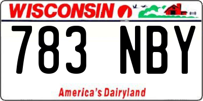 WI license plate 783NBY