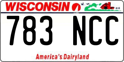 WI license plate 783NCC