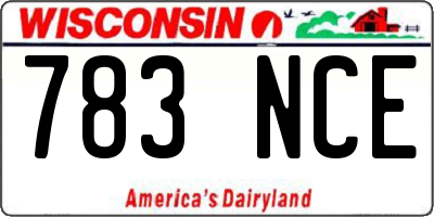 WI license plate 783NCE