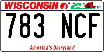 WI license plate 783NCF