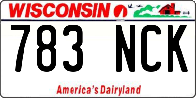 WI license plate 783NCK