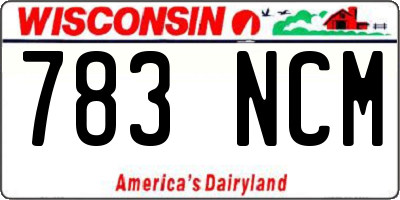 WI license plate 783NCM