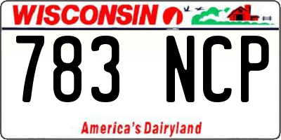 WI license plate 783NCP