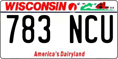 WI license plate 783NCU