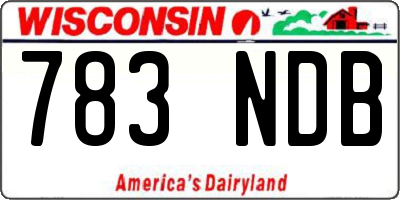 WI license plate 783NDB