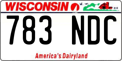 WI license plate 783NDC