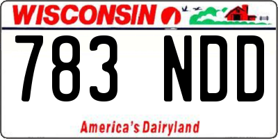 WI license plate 783NDD