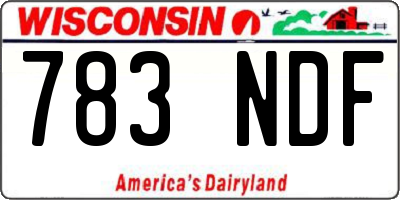 WI license plate 783NDF