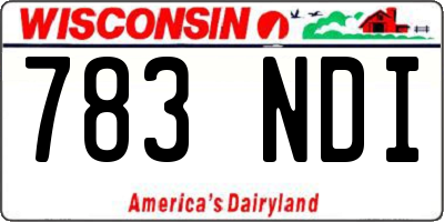 WI license plate 783NDI