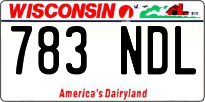 WI license plate 783NDL