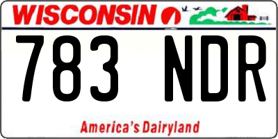 WI license plate 783NDR