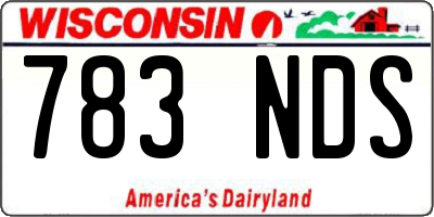 WI license plate 783NDS