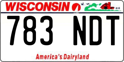 WI license plate 783NDT