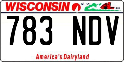WI license plate 783NDV