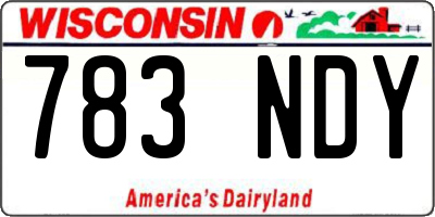 WI license plate 783NDY