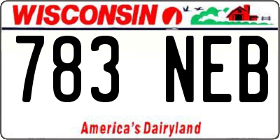 WI license plate 783NEB