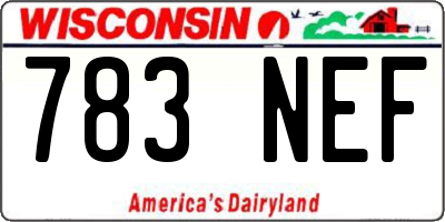 WI license plate 783NEF