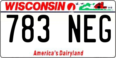 WI license plate 783NEG