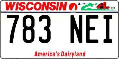 WI license plate 783NEI