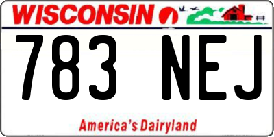 WI license plate 783NEJ