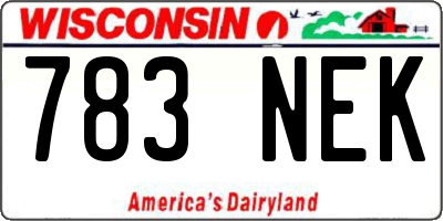 WI license plate 783NEK