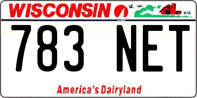 WI license plate 783NET