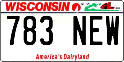 WI license plate 783NEW