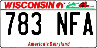 WI license plate 783NFA
