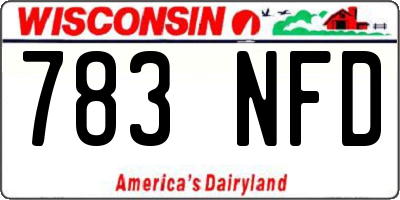 WI license plate 783NFD