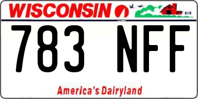 WI license plate 783NFF