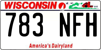 WI license plate 783NFH