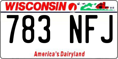 WI license plate 783NFJ