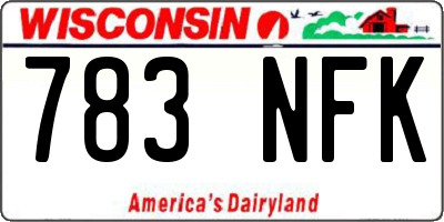 WI license plate 783NFK