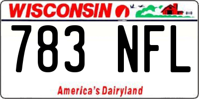 WI license plate 783NFL