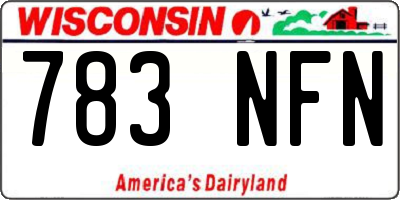WI license plate 783NFN