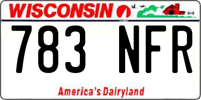 WI license plate 783NFR