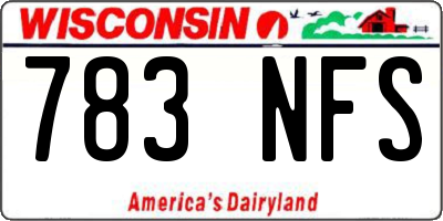 WI license plate 783NFS