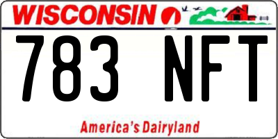 WI license plate 783NFT