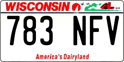 WI license plate 783NFV