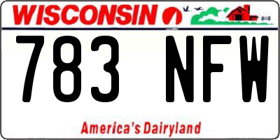 WI license plate 783NFW