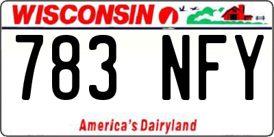 WI license plate 783NFY