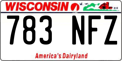 WI license plate 783NFZ
