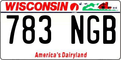 WI license plate 783NGB