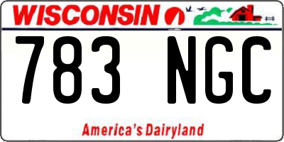 WI license plate 783NGC