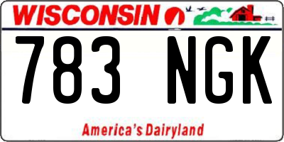 WI license plate 783NGK