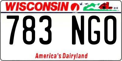 WI license plate 783NGO