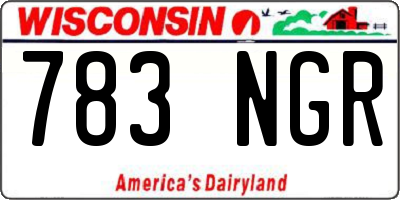 WI license plate 783NGR
