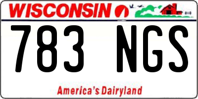 WI license plate 783NGS