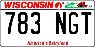 WI license plate 783NGT