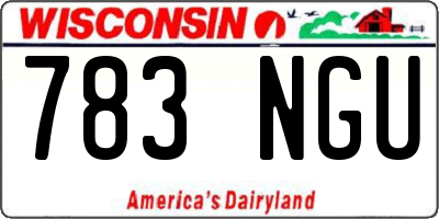 WI license plate 783NGU
